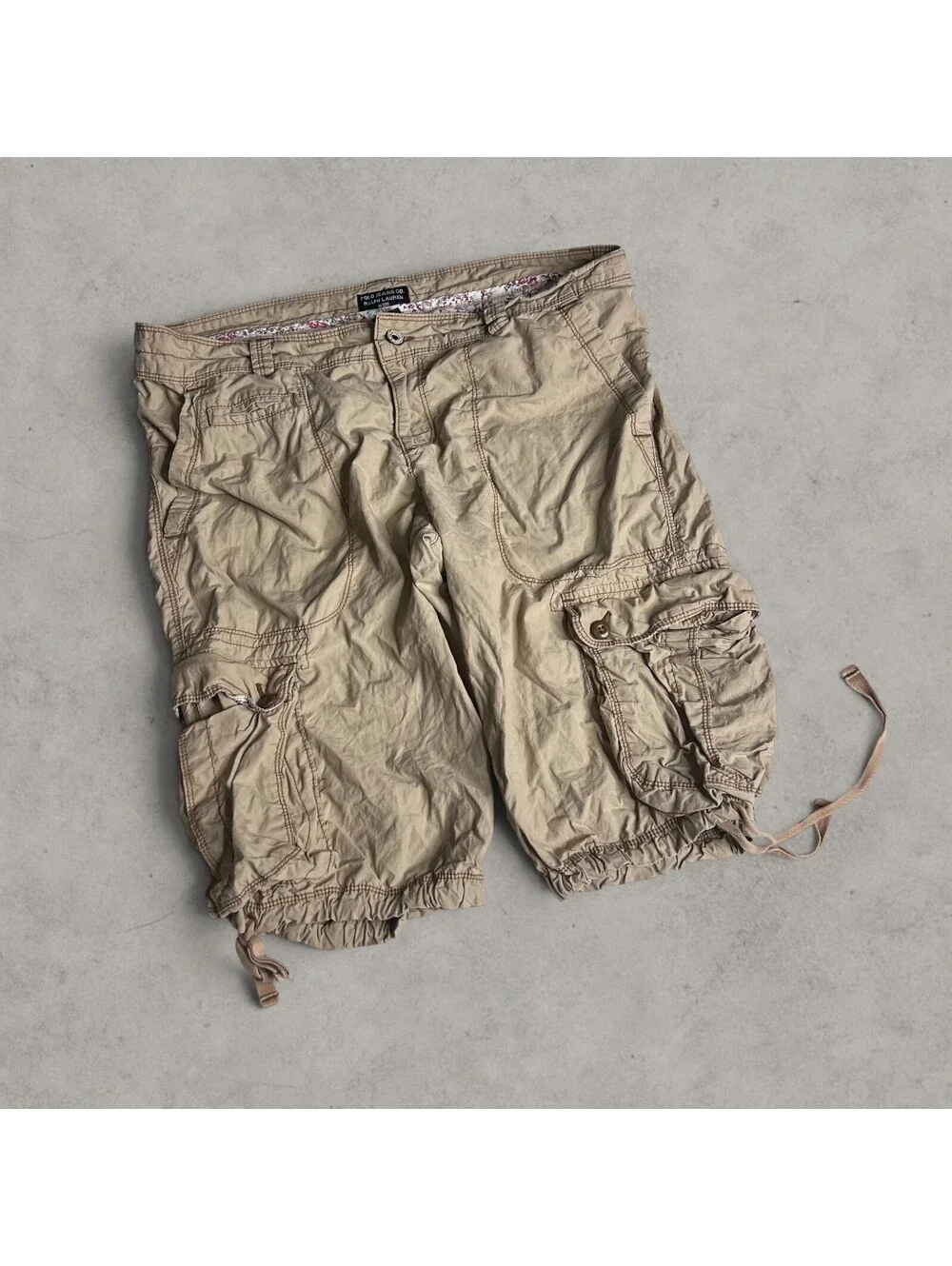 Y2K Polo Ralph Lauren Beige Cargo Shorts Men Size 12